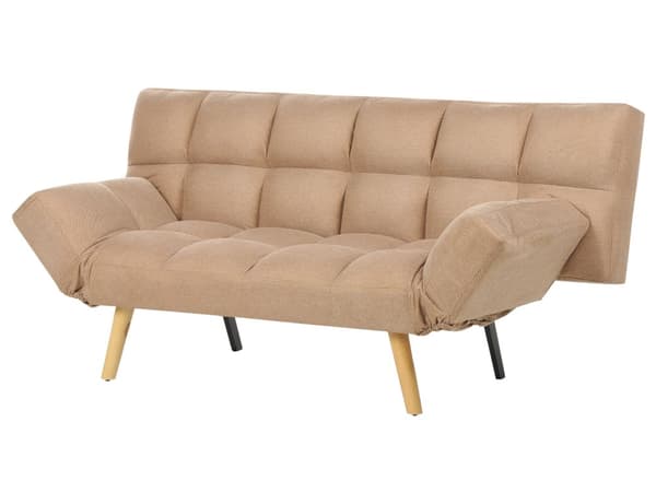 Sovesofa Brun Polyester 3 Personers Moderne Blød Sofa Sofaseng Tre Personers Designsofa til Værelse Stofsofa med Klik Klak funktion