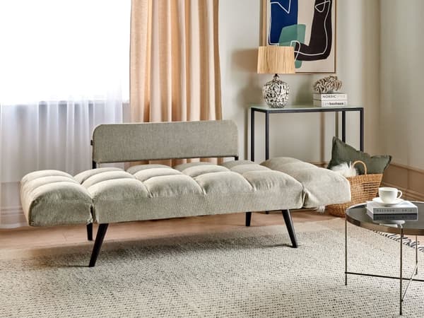 Sovesofa Lysegrøn Polyester 2 Personers Moderne Blød Sofa Sofaseng To Personers Designsofa til Værelse Stofsofa med Klik Klak funktion