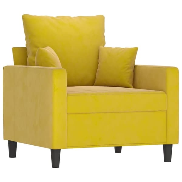 vidaXL sofasæt 4 dele med hynder velour gul