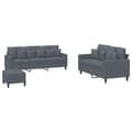 Miniatyrbillede 1 af 9: vidaXL sofasæt 3 dele med hynder velour mørkegrå