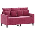 Miniatyrbillede 3 af 7: vidaXL sofasæt 2 dele med hynder velour vinrød