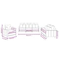 Miniatyrbillede 7 af 8: vidaXL sofasæt 3 dele med hynder velour cremefarvet