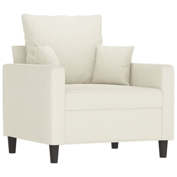 vidaXL sofasæt 3 dele med hynder velour cremefarvet