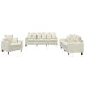Miniatyrbillede 1 af 8: vidaXL sofasæt 3 dele med hynder velour cremefarvet