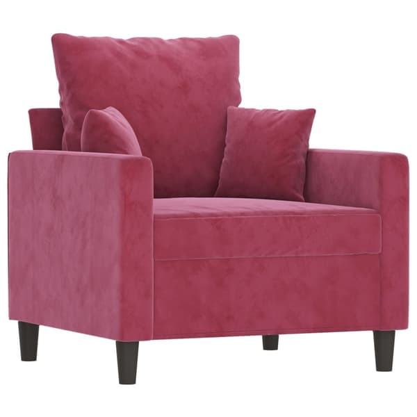vidaXL sofasæt 4 dele med hynder velour vinrød
