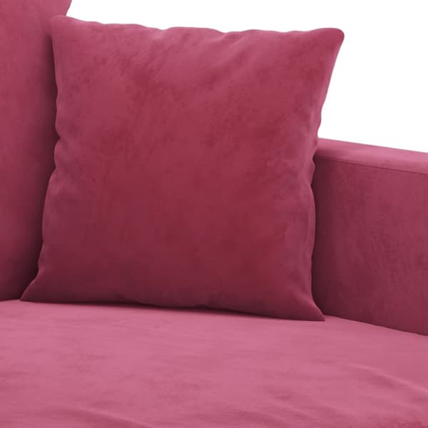 vidaXL sofasæt 4 dele med hynder velour vinrød