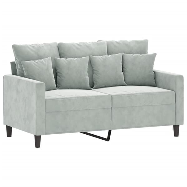 vidaXL sofasæt 3 dele med hynder velour lysegrå