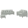 Miniatyrbillede 1 af 9: vidaXL sofasæt 3 dele med hynder velour lysegrå