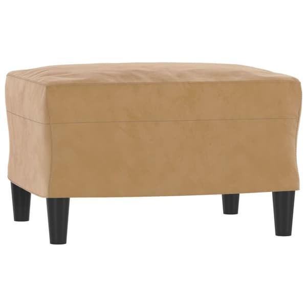 vidaXL 3-sitssoffa med fotpall brun 180 cm sammet