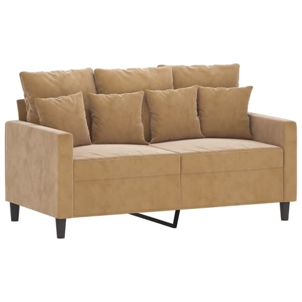 vidaXL sofasæt 3 dele med hynder velour brun