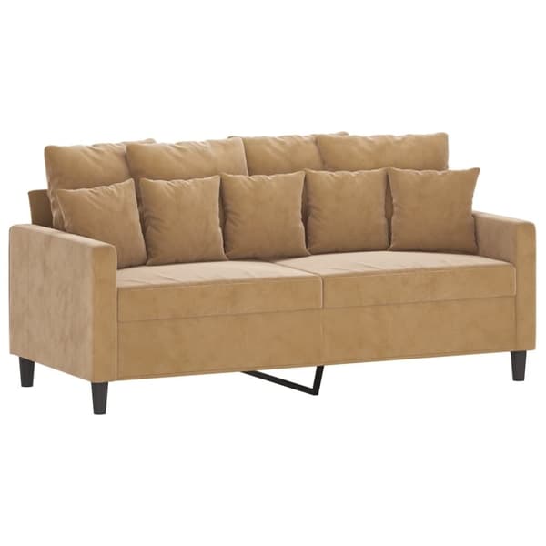 vidaXL sofasæt 3 dele med hynder velour brun