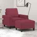 Miniatyrbillede 9 af 9: vidaXL sofastol med fodskammel 60 cm stof vinrød