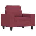 Miniatyrbillede 2 af 9: vidaXL sofastol med fodskammel 60 cm stof vinrød