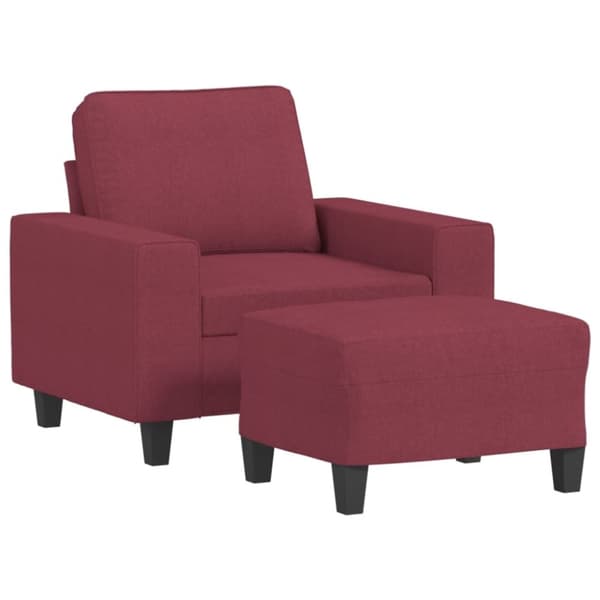 vidaXL sofastol med fodskammel 60 cm stof vinrød