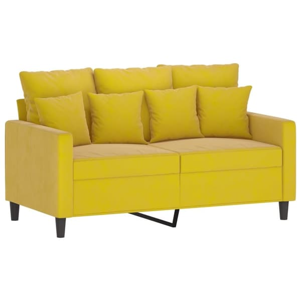 vidaXL sofasæt 3 dele med hynder velour gul