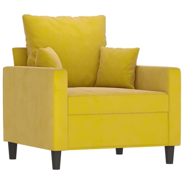 vidaXL sofasæt 3 dele med hynder velour gul