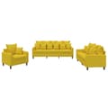 Miniatyrbillede 1 af 8: vidaXL sofasæt 3 dele med hynder velour gul