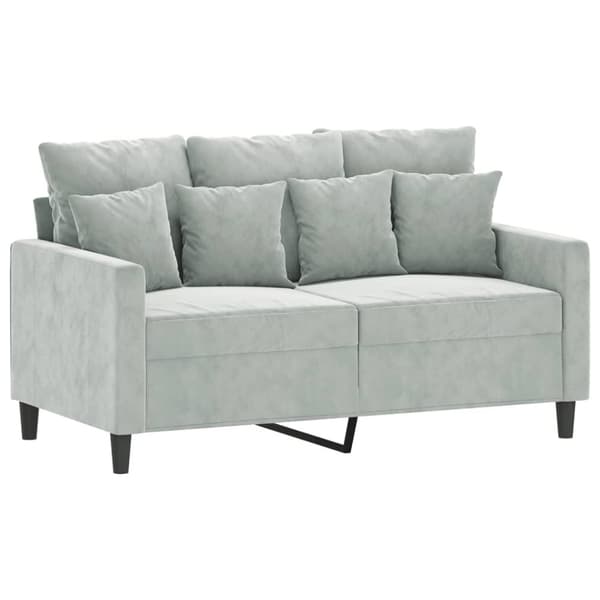 vidaXL sofasæt 4 dele med hynder velour lysegrå