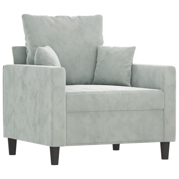 vidaXL sofasæt 4 dele med hynder velour lysegrå