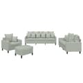 Miniatyrbillede 1 af 10: vidaXL sofasæt 4 dele med hynder velour lysegrå
