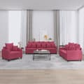 Miniatyrbillede 1 af 8: vidaXL sofasæt 2 dele med hynder velour vinrød