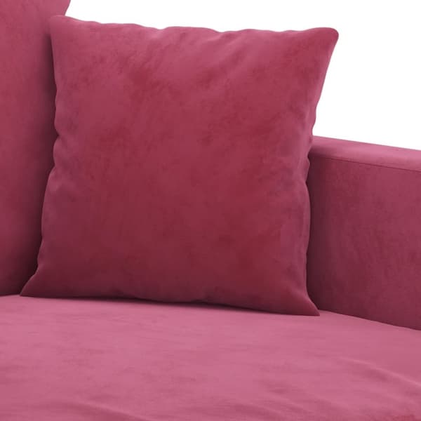 vidaXL sofasæt 2 dele med hynder velour vinrød