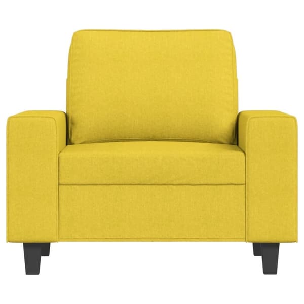 vidaXL Fåtölj med fotpall Ljusgul 60 cm tyg