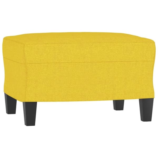 vidaXL Fåtölj med fotpall Ljusgul 60 cm tyg