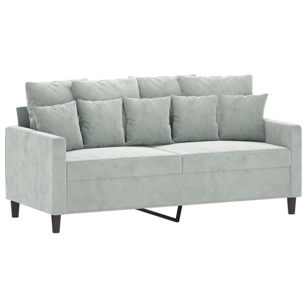 vidaXL sofasæt 2 dele med hynder velour lysegrå