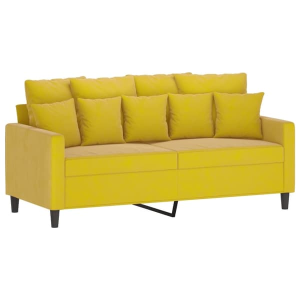 vidaXL sofasæt 3 dele med hynder velour gul
