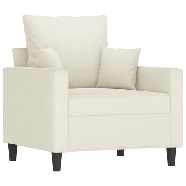 vidaXL sofasæt 4 dele med hynder velour cremefarvet