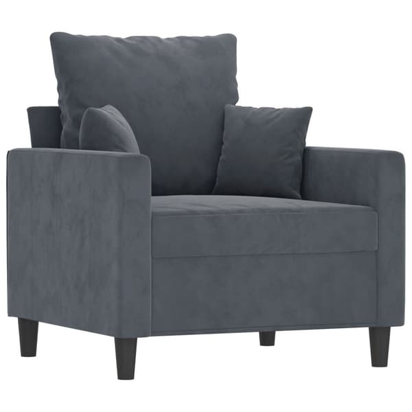 vidaXL sofasæt 4 dele med hynder velour mørkegrå