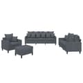 Miniatyrbillede 2 af 10: vidaXL sofasæt 4 dele med hynder velour mørkegrå