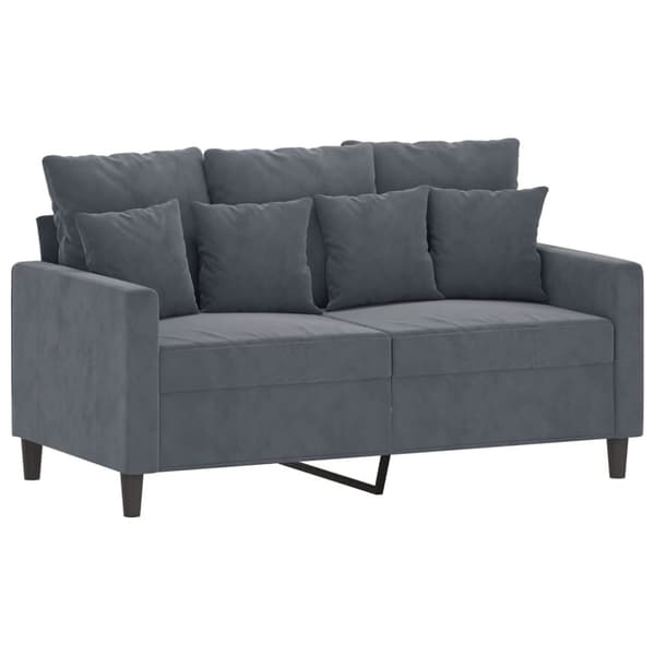 vidaXL sofasæt 2 dele med hynder velour mørkegrå