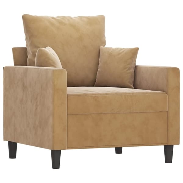 vidaXL sofasæt 3 dele med hynder velour brun