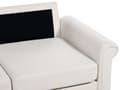 Miniatyrbillede 8 af 11: 2-personers sofa Sand Beige stofbetræk Rullede arme Træramme Puder Moderne stue opholdsrum