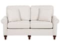 Miniatyrbillede 1 af 11: 2-personers sofa Sand Beige stofbetræk Rullede arme Træramme Puder Moderne stue opholdsrum