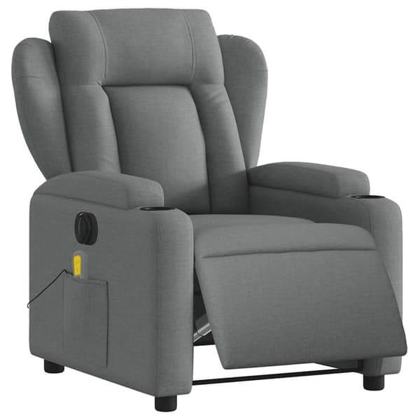 vidaXL Elektrisk massagefåtölj mörkgrå tyg