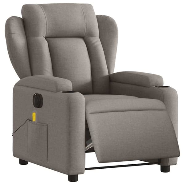 vidaXL Elektrisk massagefåtölj taupe tyg