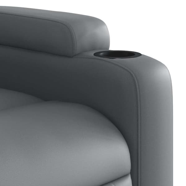 vidaXL Elektrisk massagefåtölj grå konstläder