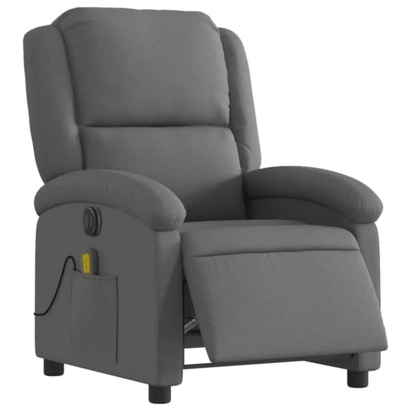 vidaXL Elektrisk massagefåtölj mörkgrå tyg