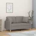 Miniatyrbillede 1 af 8: vidaXL 2-personers sofa med pyntepuder 120 cm stof lysegrå