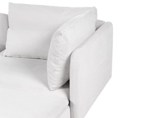 Modulær sofa lysegrå 3-personers polstret i stof med metalben venstre dekorative hynder moderne