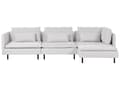 Miniatyrbillede 1 af 11: Modulær sofa lysegrå 3-personers polstret i stof med metalben venstre dekorative hynder moderne