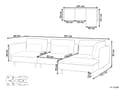Miniatyrbillede 3 af 11: Modulsofa lys beige 3-personers polstret i stof med metalben venstre dekorative hynder moderne