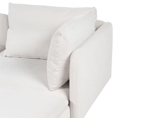 Modulsofa lys beige 3-personers polstret i stof med metalben venstre dekorative hynder moderne