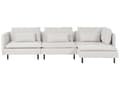 Miniatyrbillede 1 af 11: Modulsofa lys beige 3-personers polstret i stof med metalben venstre dekorative hynder moderne