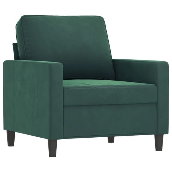 vidaXL sofasæt 3 dele med hynder velour mørkegrøn