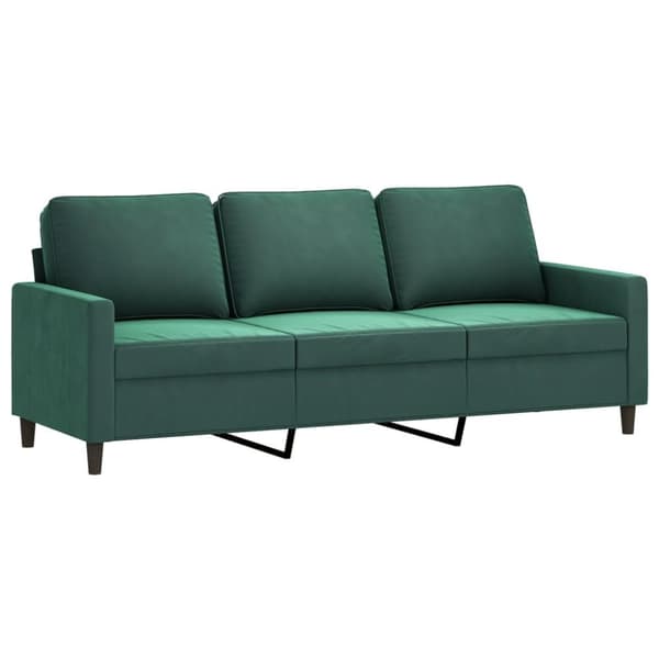 vidaXL sofasæt 3 dele med hynder velour mørkegrøn