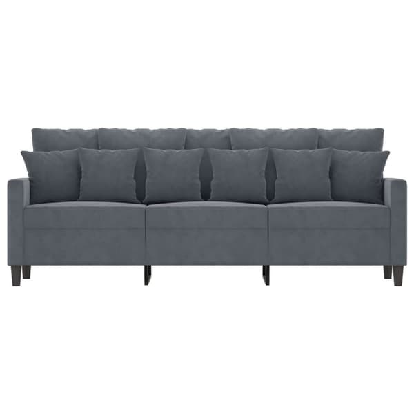 vidaXL 3-sitssoffa mörkgrå 180 cm sammet